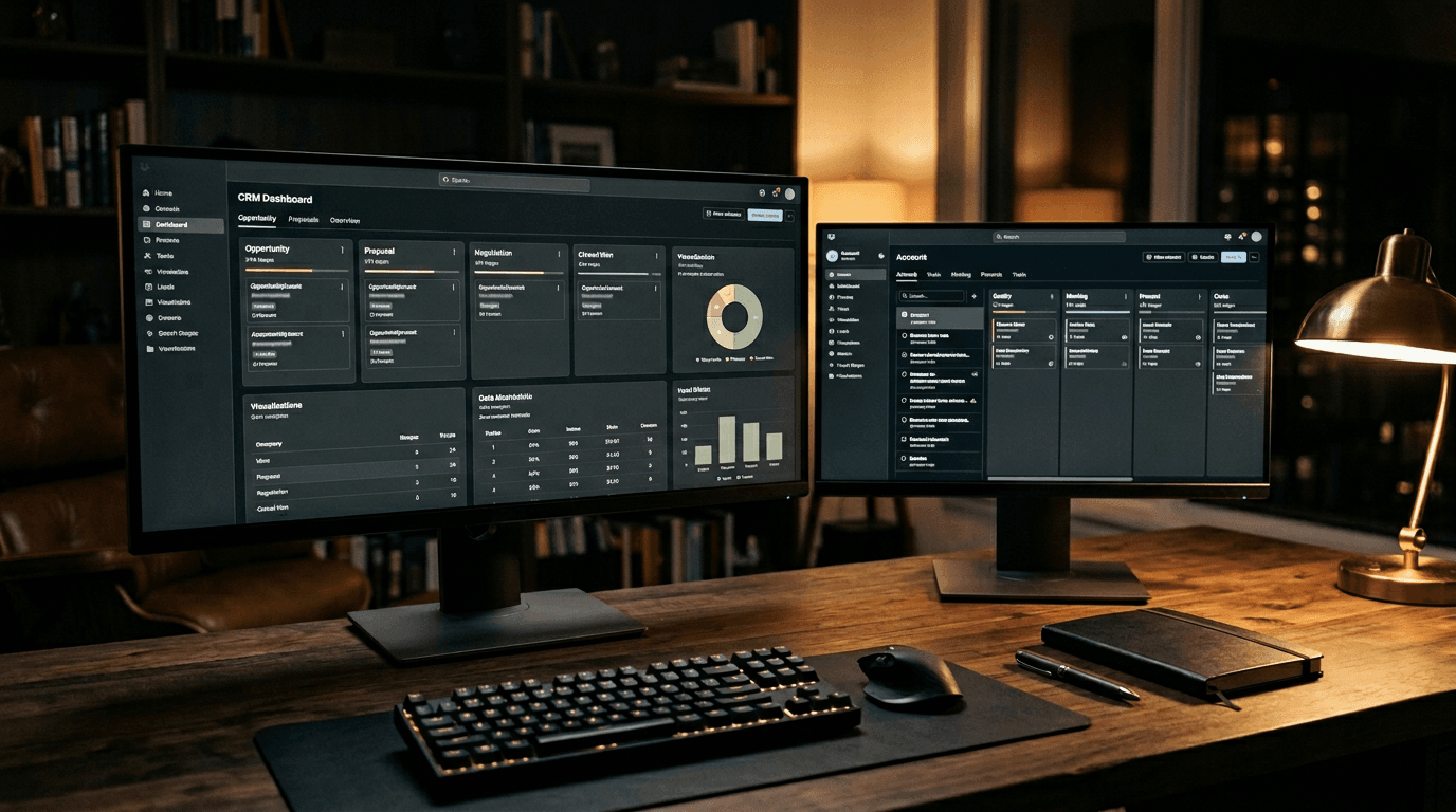 Enterprise CRM comparison diagram showing HubSpot and Salesforce platform decision factors