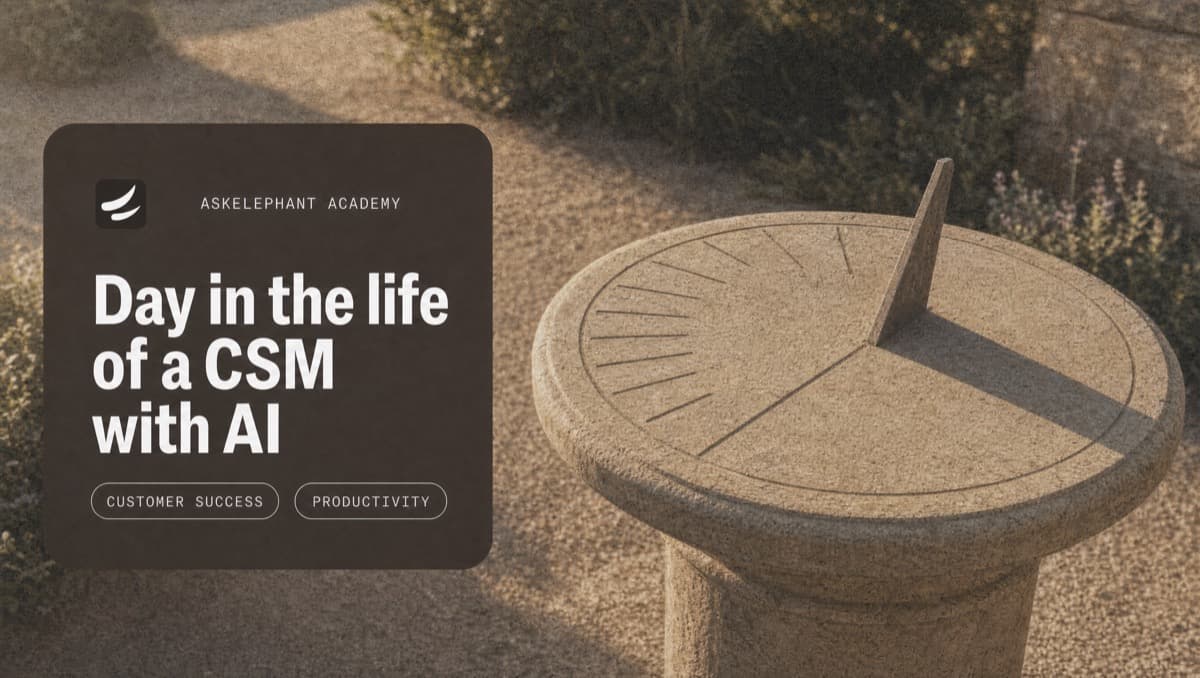 Hour by hour day in the life of a customer success manager using AI tools for calls, CRM, and renewal prep