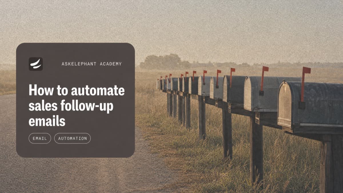 Automated follow-up email workflow showing call transcription flowing into personalized email drafts for sales reps