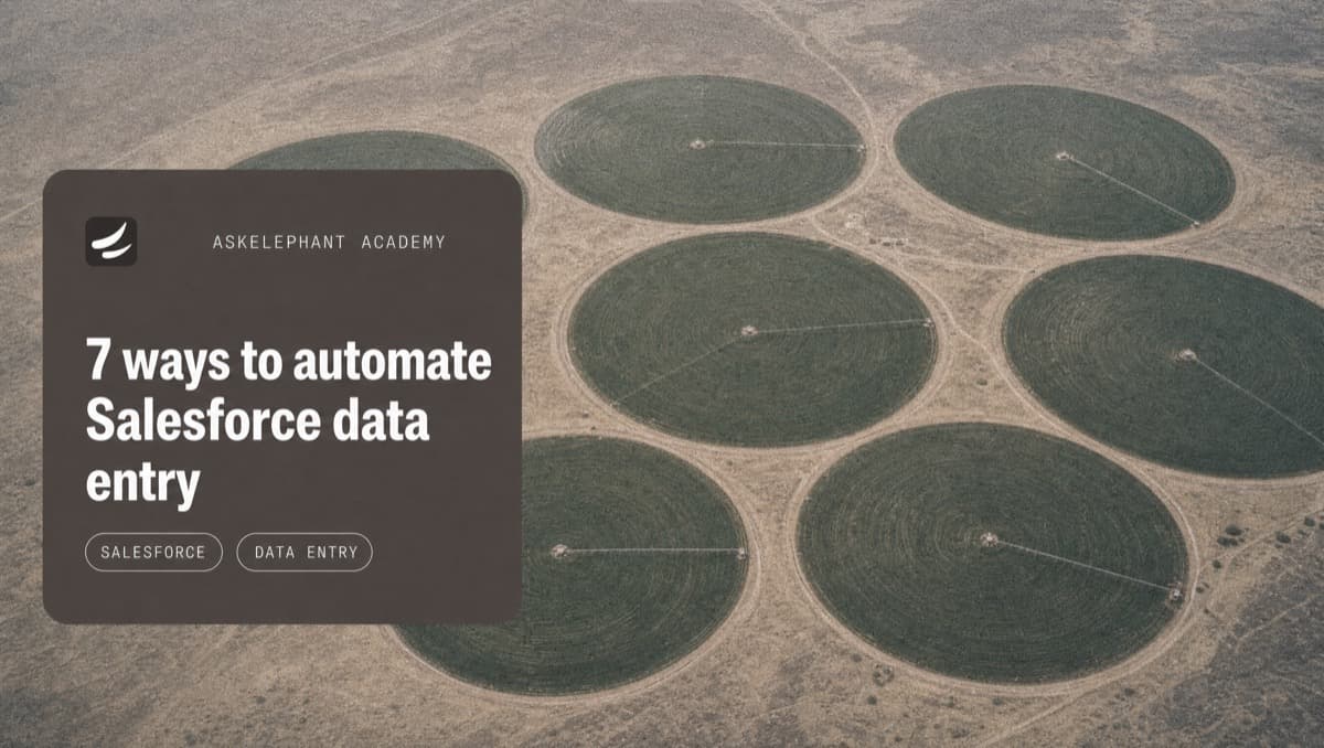 Aerial view of center-pivot irrigation circles illustrating seven ways to automate Salesforce data entry