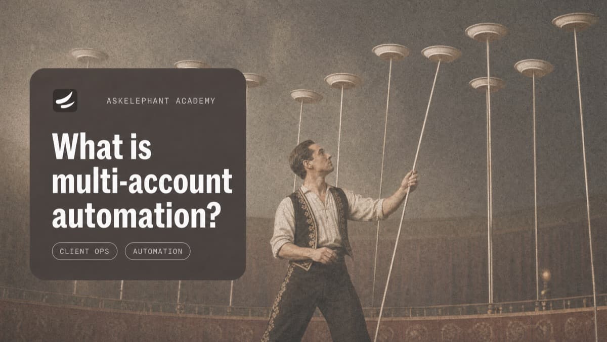 What is multi-account automation — CRM updates and conversation data flowing across client accounts