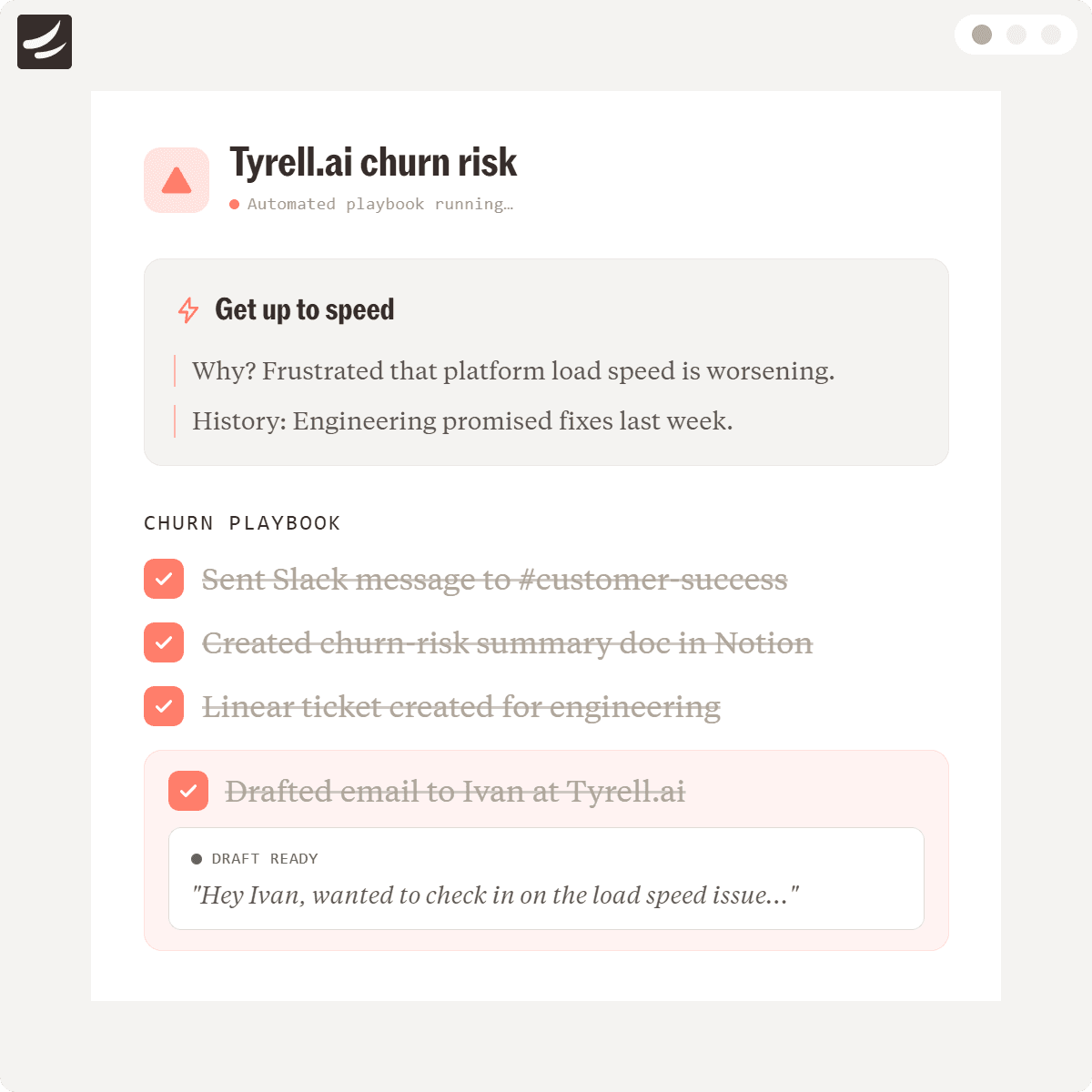 Churn Alerts product interface