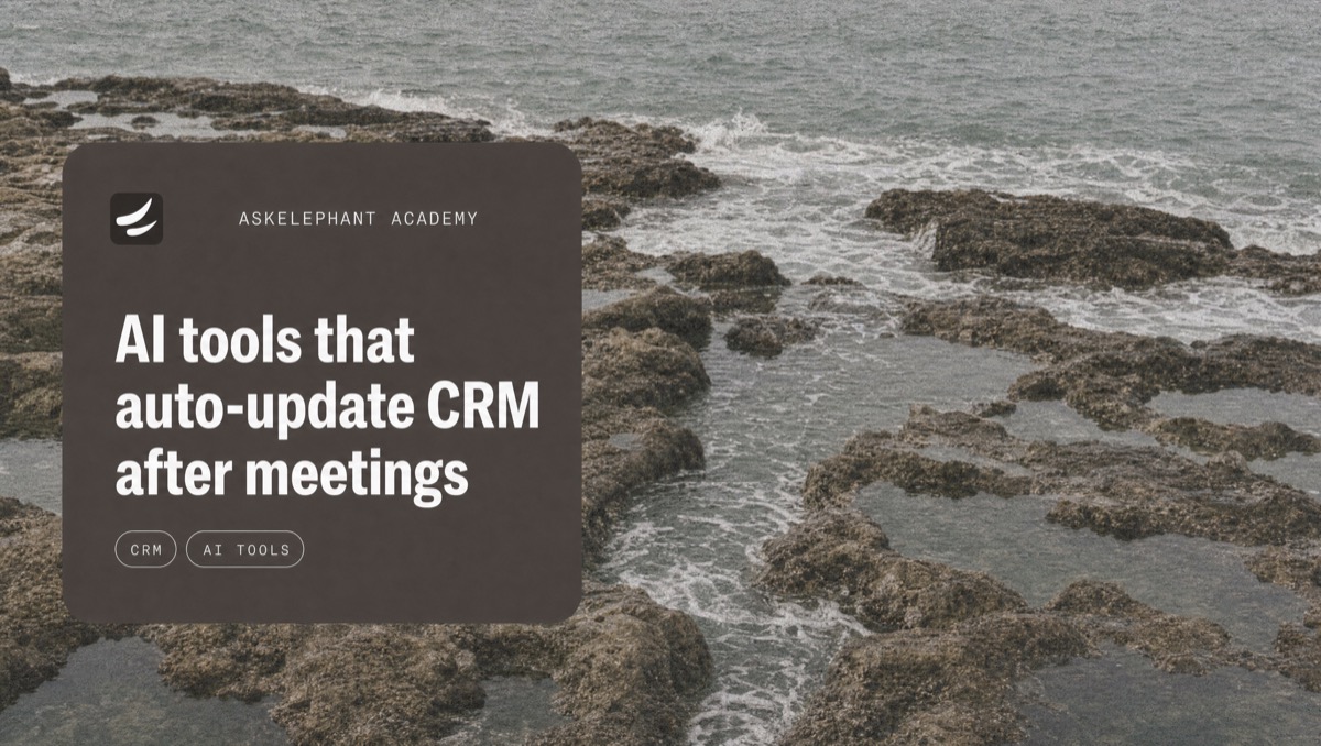 AI tools updating CRM automatically after meetings - data flowing from video calls to HubSpot and Salesforce