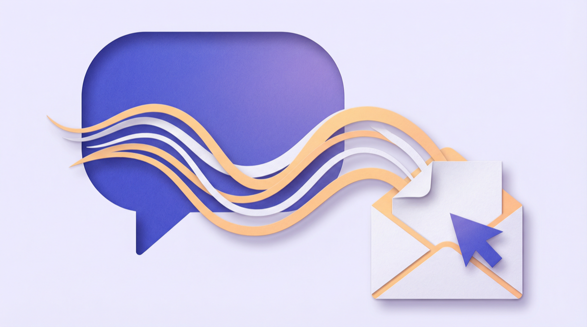 Automated follow-up email workflow showing call transcription flowing into personalized email drafts for sales reps