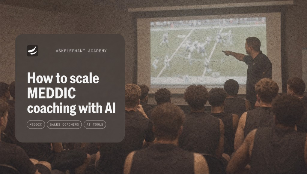 Sales leader teaching a team how to scale MEDDIC coaching with AI